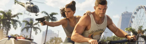 Jason and Lucia escaping police on a dirt bike